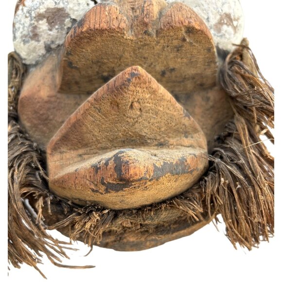 Dan Tribal Wooden Mask Wall Art Natural Fiber Guere Tribe  mask Ivory Coast 1950 - Picture 9 of 16